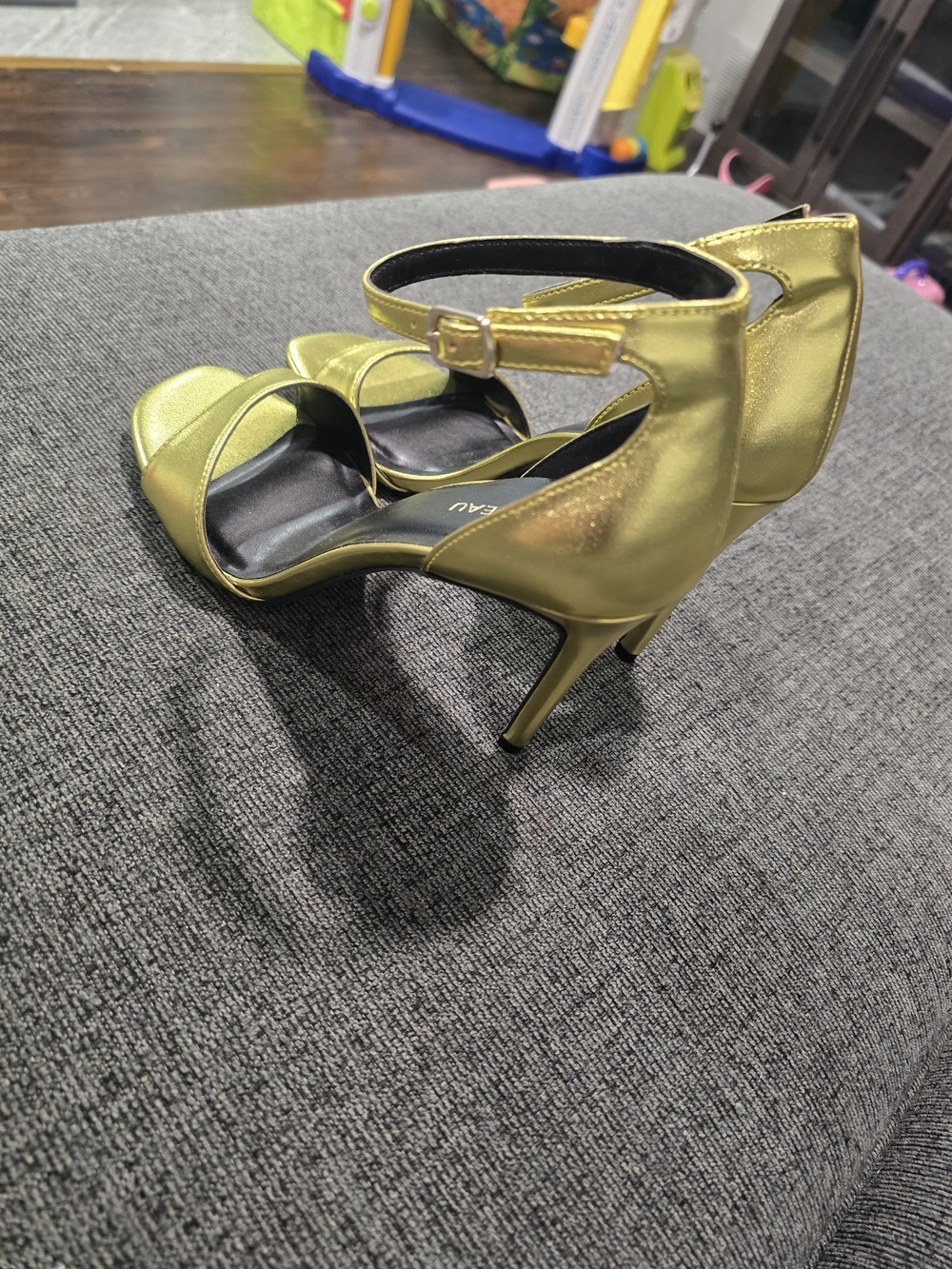 le chateau Metallic Gold Ankle-Strap Heels - Picture 2 of 3